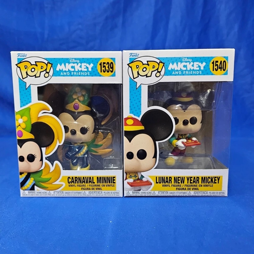 Funko Pop Disney Lunar New Years Mickey Carnival Minnie 1539 1540 Set of 2 Mouse
